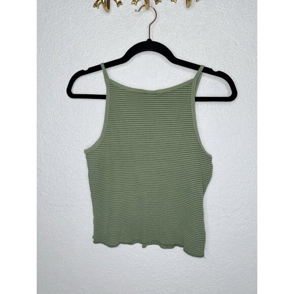 Vintage Ellemenno Women's Sleeveless Top Size XL Y2K Crop Tank Top Green K - Picture 2 of 6